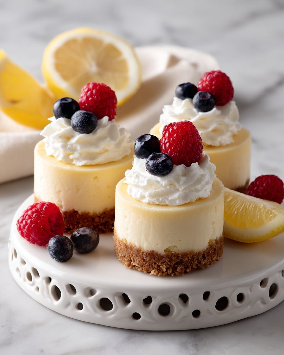 Mini Lemon Cheesecakes Recipe 6 Mini Lemon Cheesecakes Recipe - Recipe Image