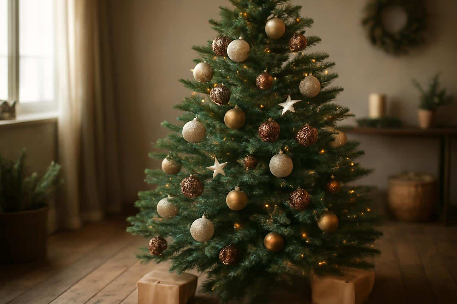 stunning artificial Christmas tree from balsam hill sale in cozy living room setting