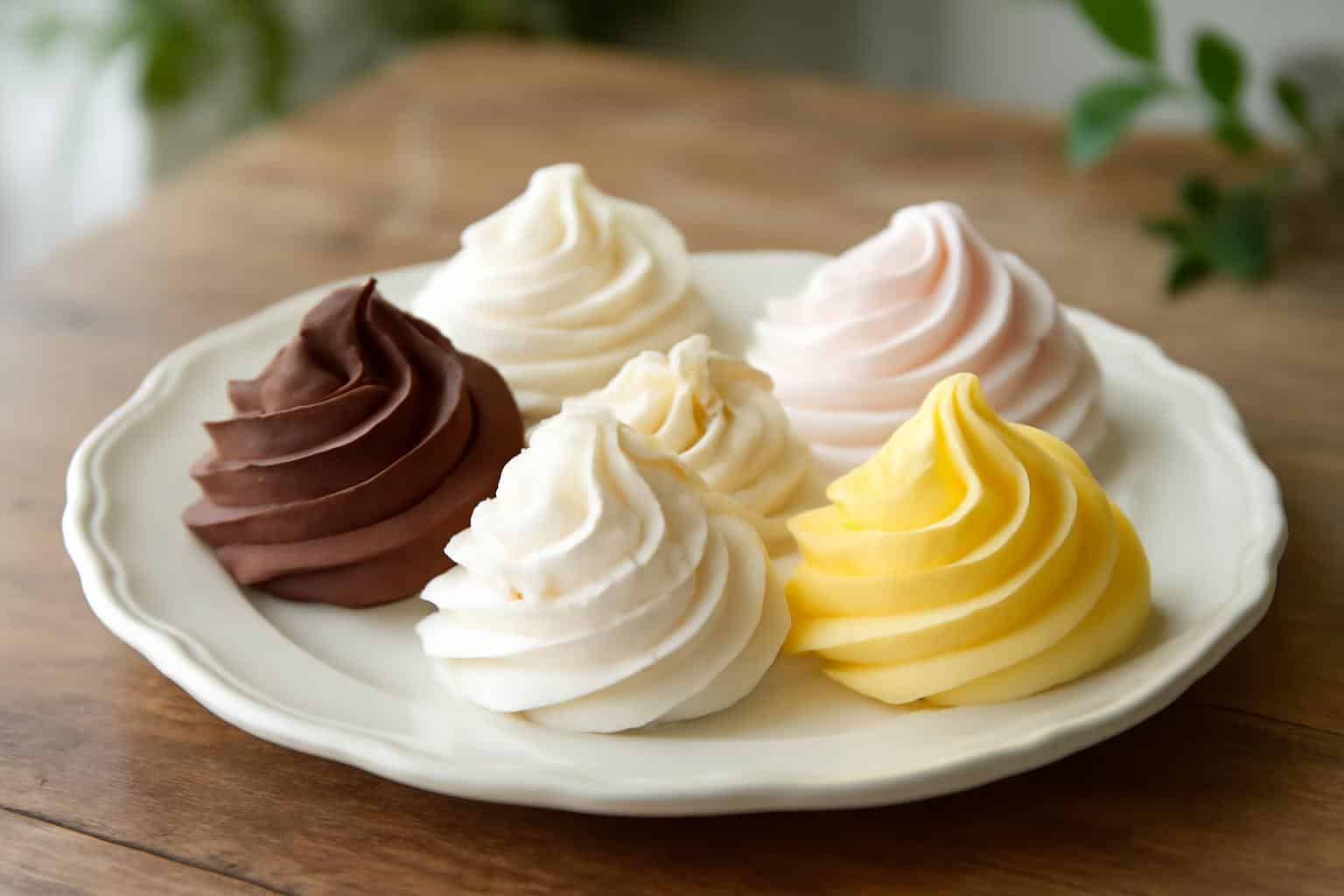 Five delicious cool whip dessert recipes beautifully arranged on a rustic wooden surface