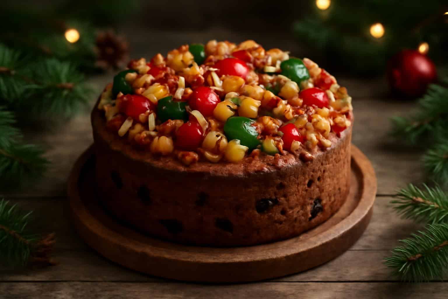 Easy homemade Christmas cake recipes festive fruit cake with nuts and candied fruits