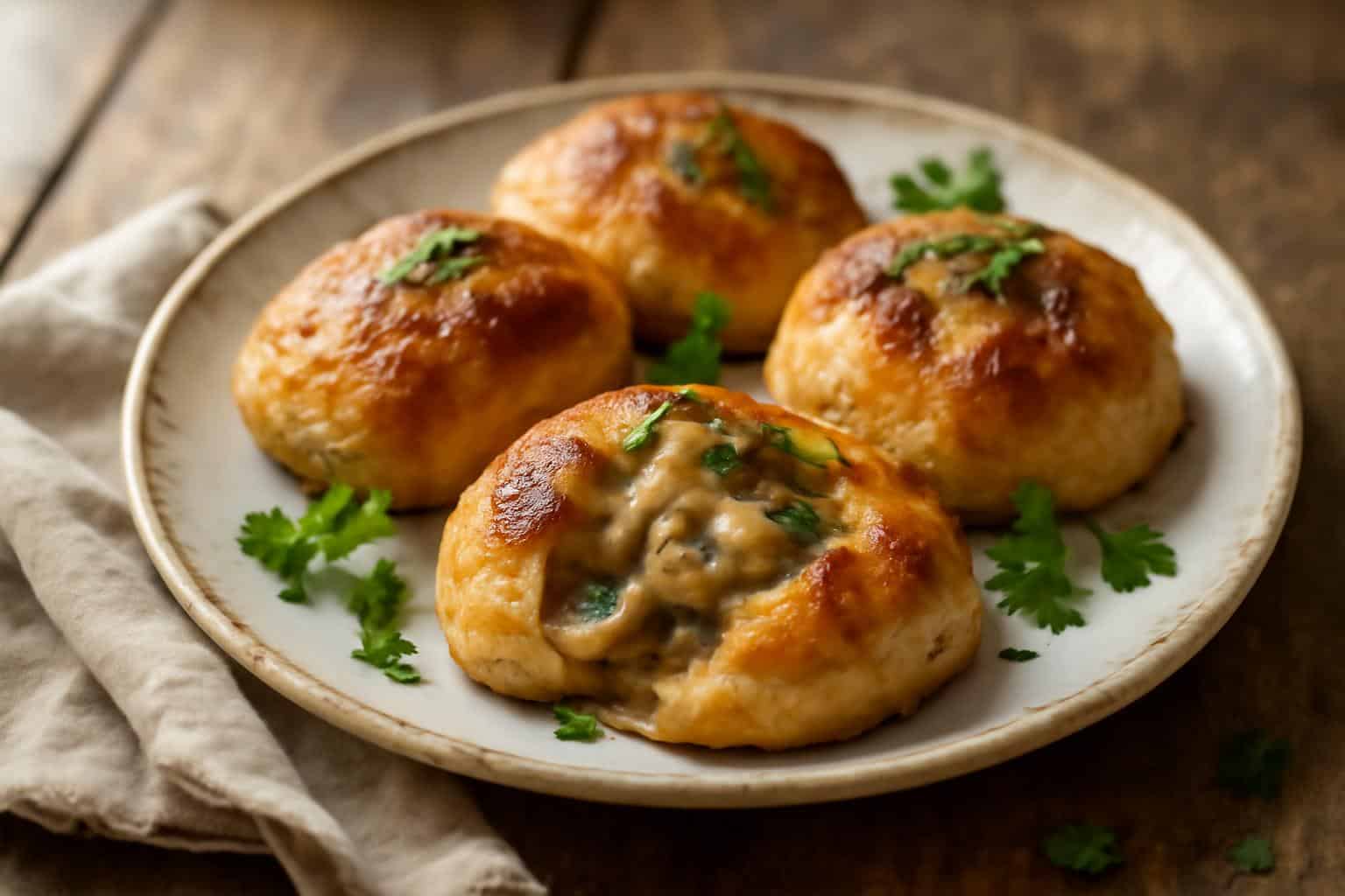Savory mushroom delights plated with fresh parsley, showcasing rich olive garden inspired flavors