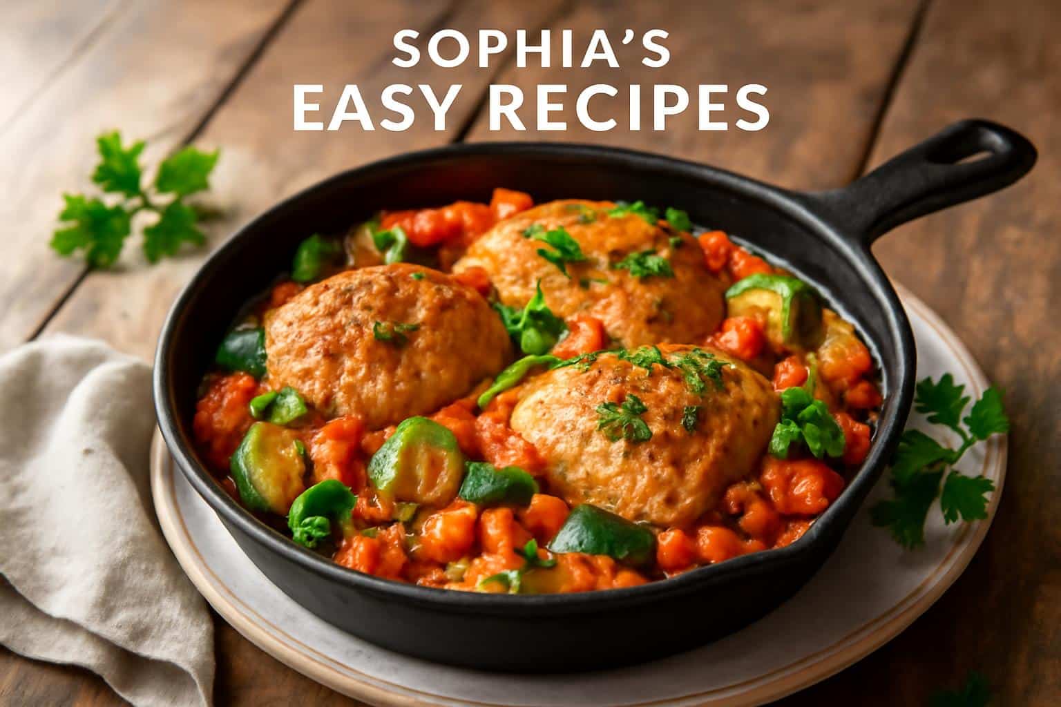 Hearty stovetop skillet meal from sophia’s easy recipes with chicken and vegetables